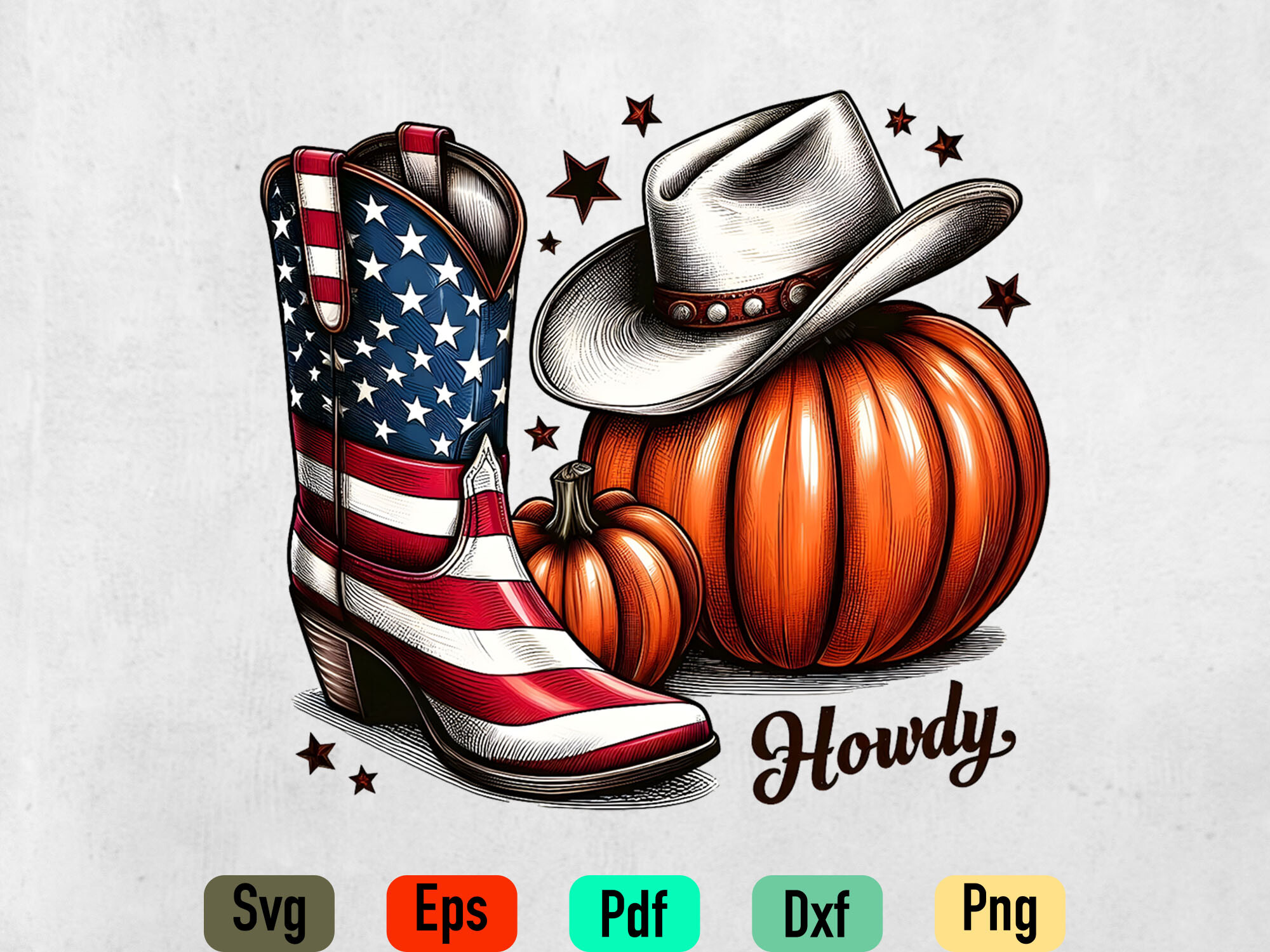 Howdy Fall Western Halloween Cowboy Graphic by Dipa10 · Creative Fabrica