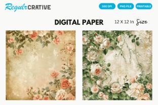 Wedding Bride Floral Digital Paper Graphic by Regulrcrative · Creative ...