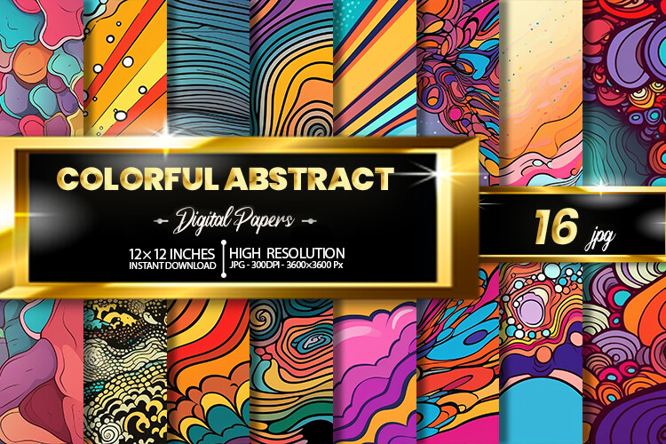 Colorful Abstract Digital Papers Graphic by Hurairagraphics · Creative ...