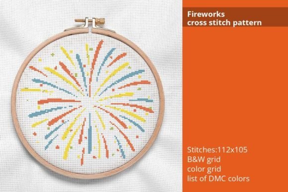 Fireworks Cross Stitch Pattern