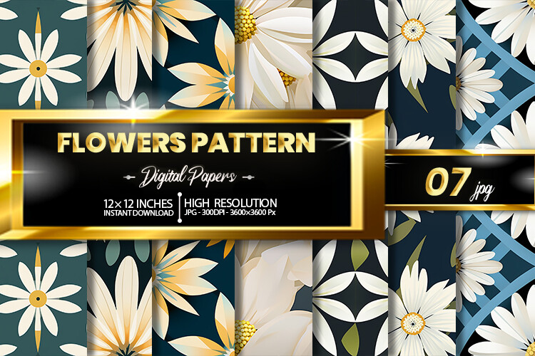 Flowers Pattern Digital Papers Graphic by Hurairagraphics · Creative ...