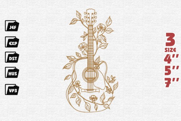 Guitar with Flower