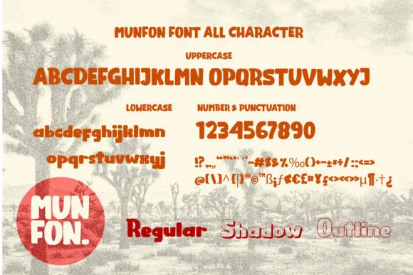Munfon Font PNG with transparent background - Preview 1