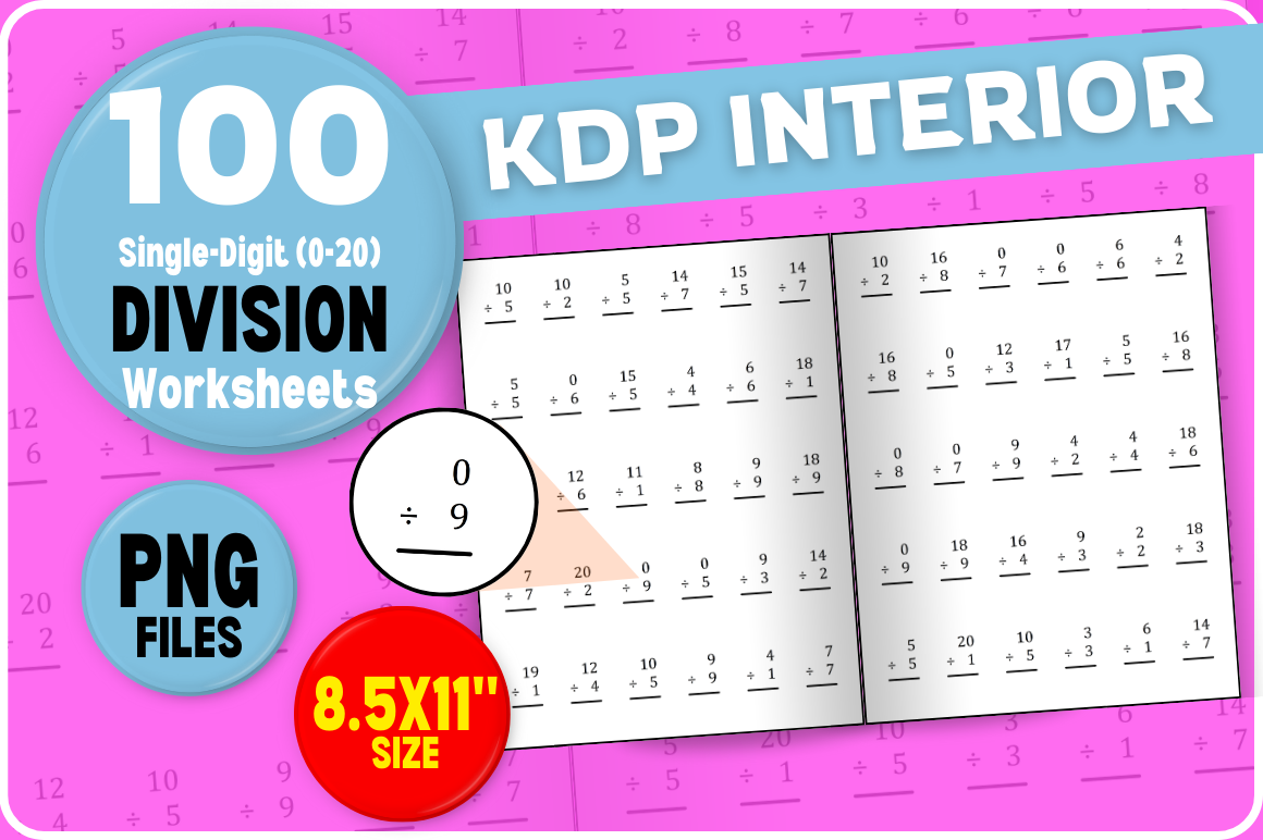 Single Digit Division Math Worksheets Graphic by Interior Champ ...