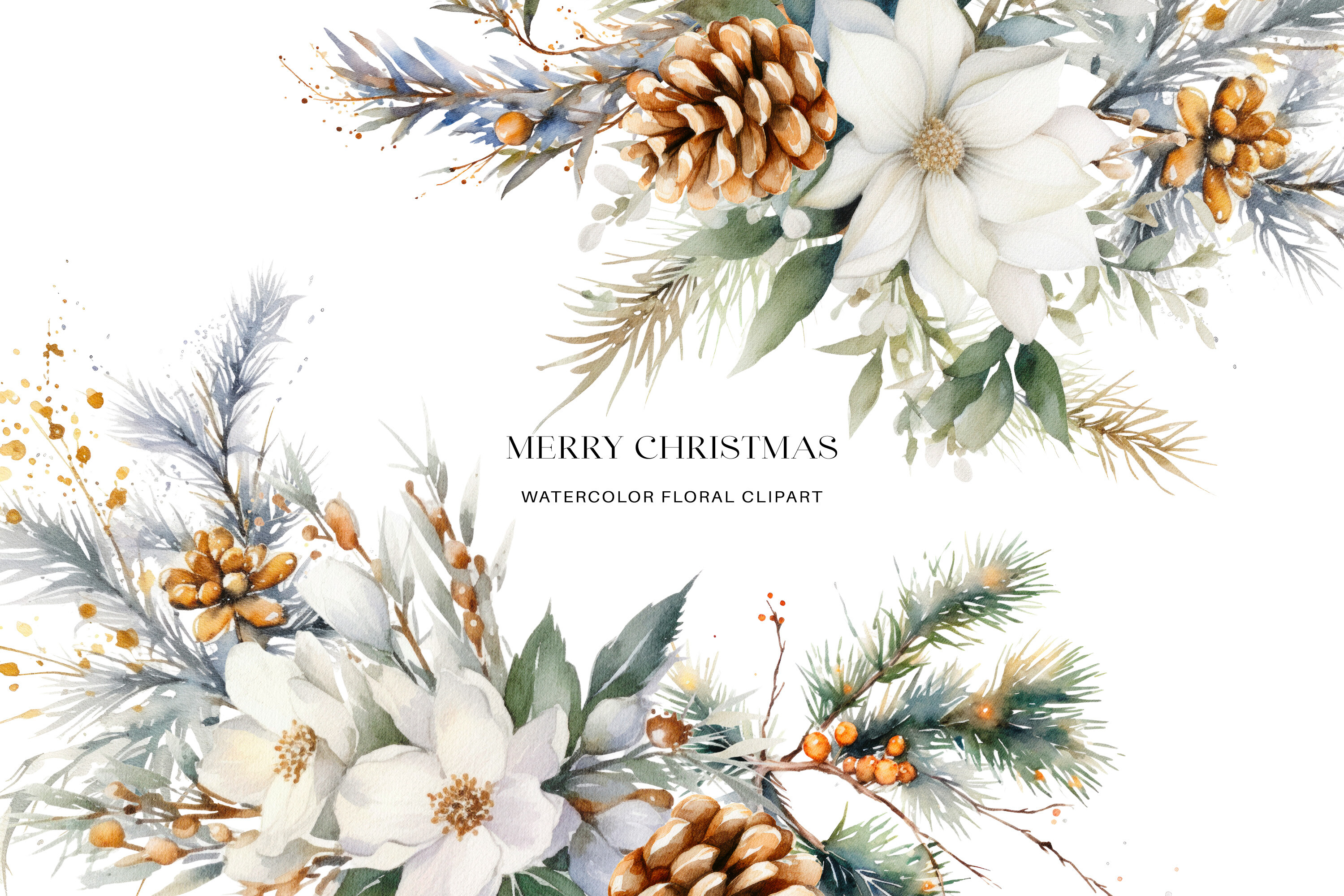 Watercolor Christmas Clipart Collection - photo 1
