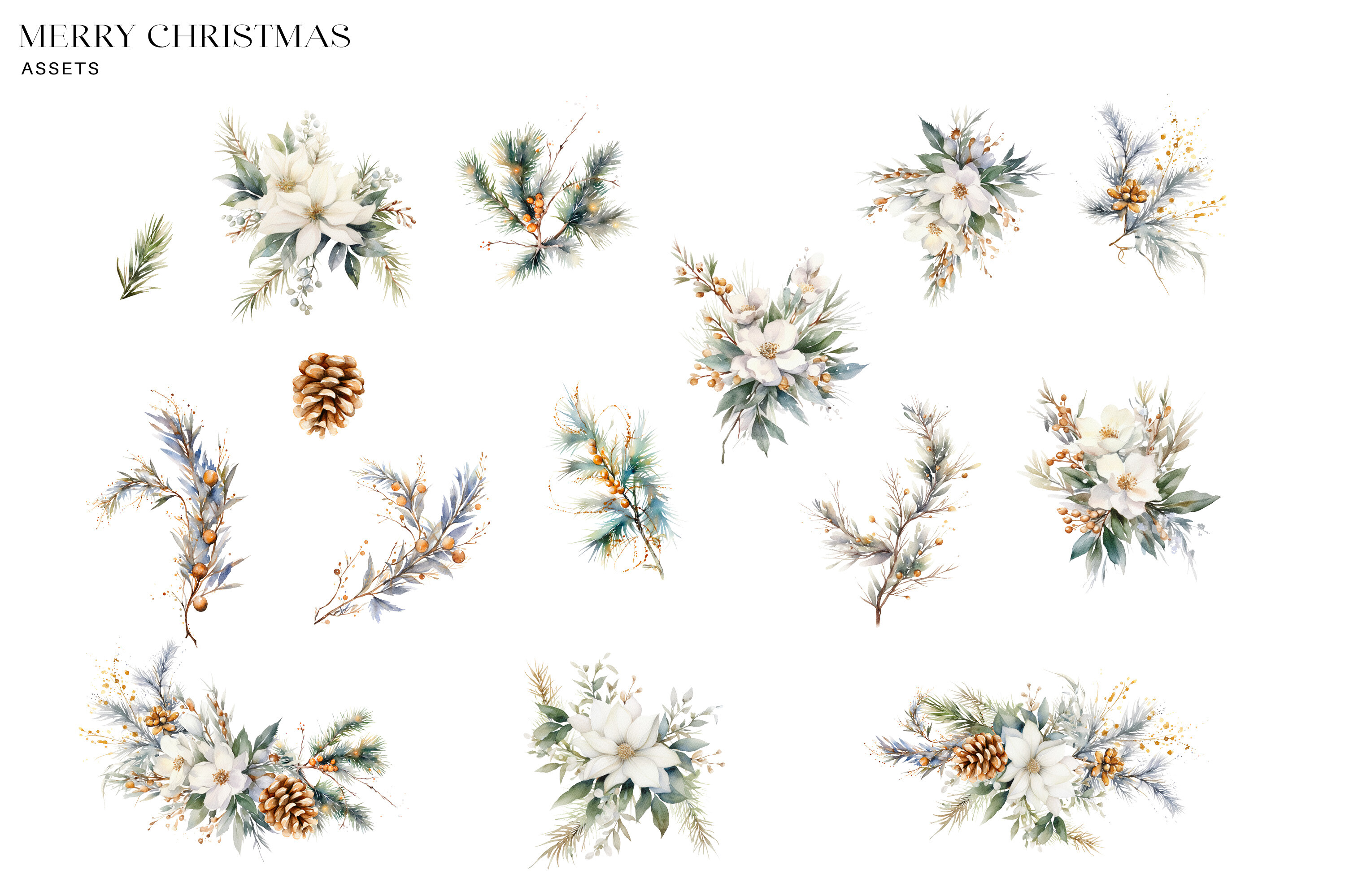 Watercolor Christmas Clipart Collection - photo 2