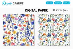 Wildflowers Seamless Digital Pattern Graphic by Regulrcrative ...