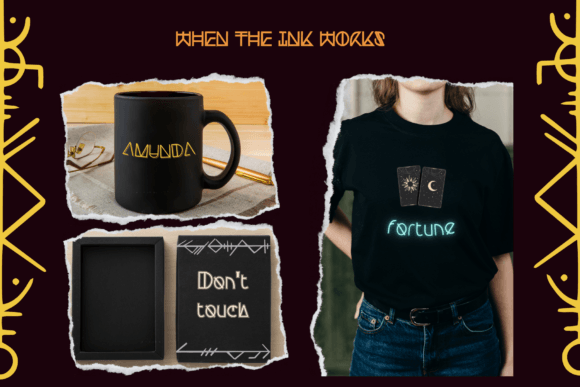 Ancient Ink Font PNG with transparent background - Preview 4