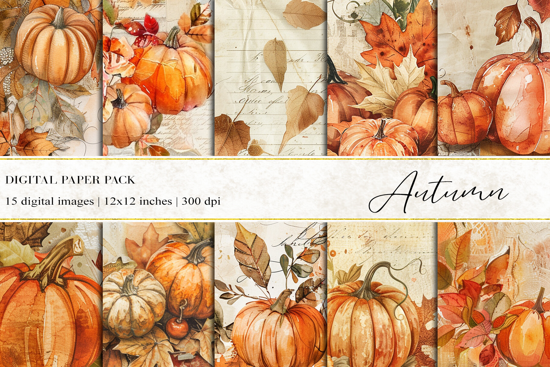 Autumn Digital Papers Graphic by BonaDesigns · Creative Fabrica