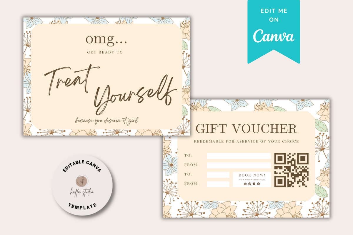 Brown Floral Pattern Gift Certificate