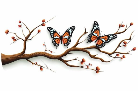 Butterfly Graphic Illustration Artisanat Par Ranya Art Studio