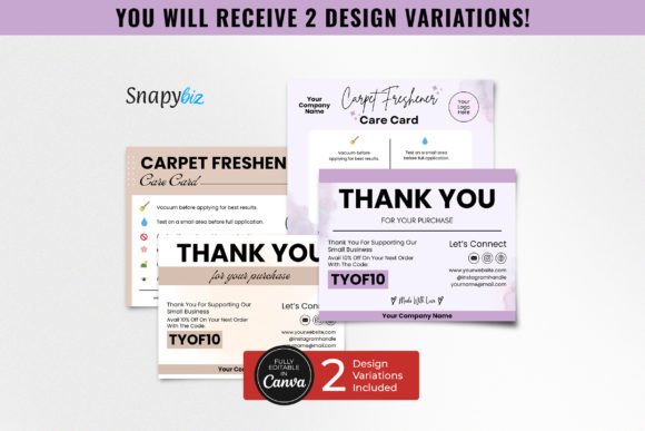Carpet Freshener Care Card Template Illustration Cartes de visite Par SnapyBiz