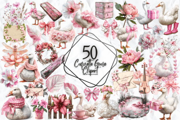 Coquette Goose Clipart Graphic by Markicha Art · Creative Fabrica
