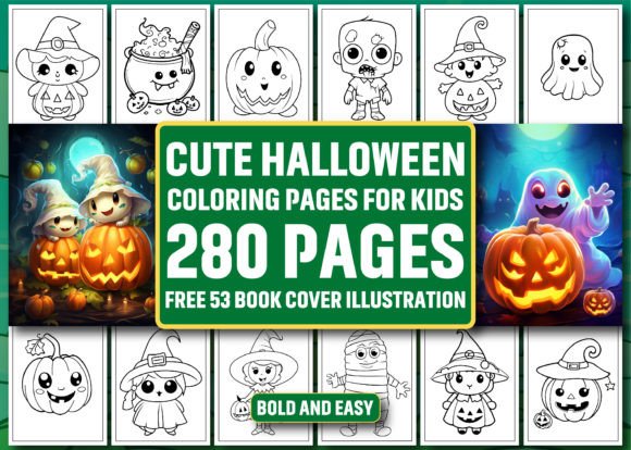 Cute Halloween Coloring Book for Kids