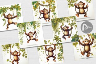 Digital Paper Cute Monkey Graphic by Artnoy · Creative Fabrica