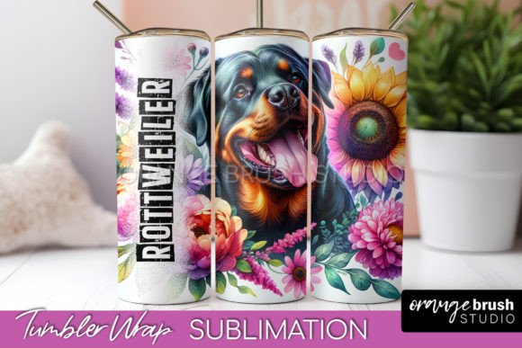 Classic blush watercolor garden floral dog mom design for canvas pet wall art