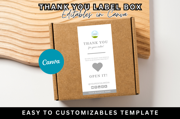 Simple Cover Label Box Editable Box Label Template Graphic by FolieDesign · Creative Fabrica