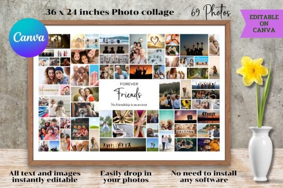 Editable Photo Collage Canva Template