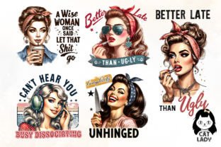 Funny Retro Girl Sublimation Quotes Graphic by Cat Lady · Creative Fabrica