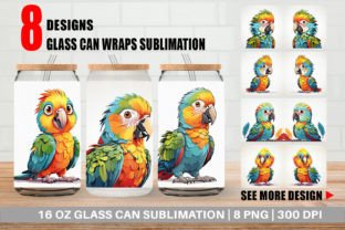 Glass Can Cute Parrot Graphic by Artnoy · Creative Fabrica