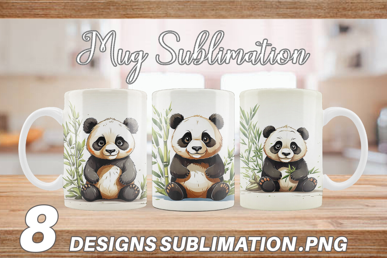 Mug Wrap Cute Panda Graphic by Artnoy · Creative Fabrica