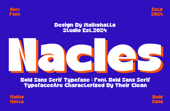 Nacles Font PNG with transparent background - Preview 4