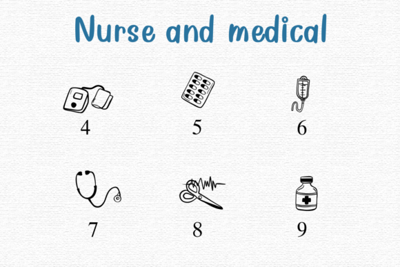 Nurse and Medical Font PNG with transparent background - Preview 3