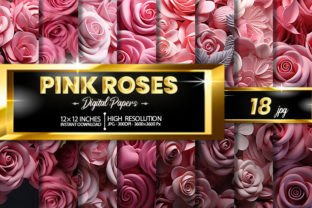 Pink Roses Digital Papers Graphic by Hurairagraphics · Creative Fabrica