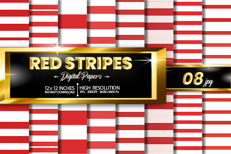 Red Stripes Digital Papers Graphic by Hurairagraphics · Creative Fabrica