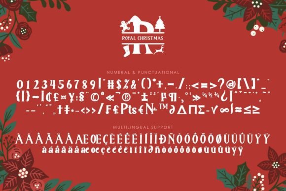 Royal Christmas Monogram Font PNG with transparent background - Preview 5