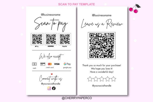Scan to Pay, QR Code Sign Canva Template