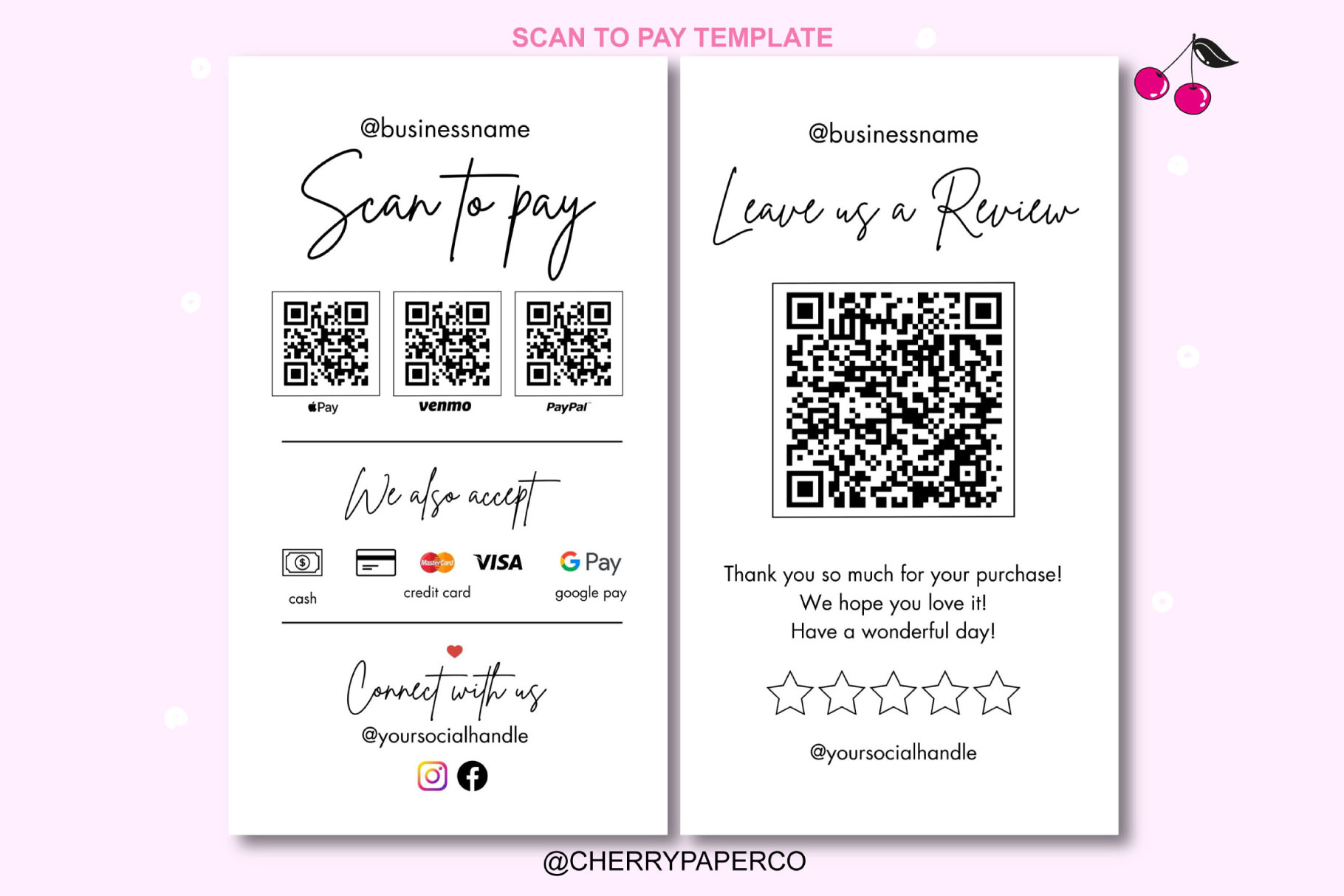 Scan to Pay, QR Code Sign Canva Template