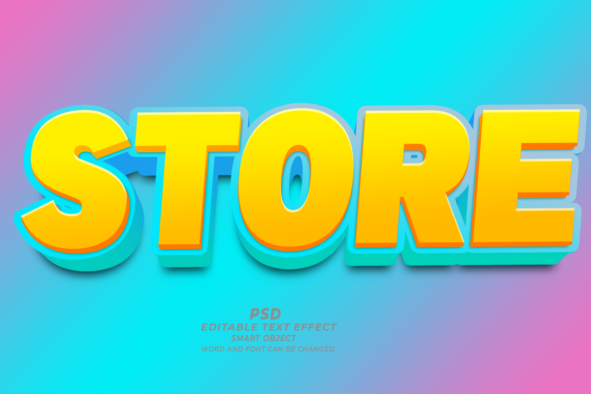 Store PSD 3D Editable Text Effect Graphic by TrueVector · Creative Fabrica