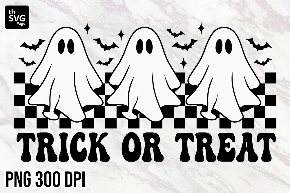 Trick or Treat Cute Ghost Halloween PNG Graphic by thSVGpage · Creative ...
