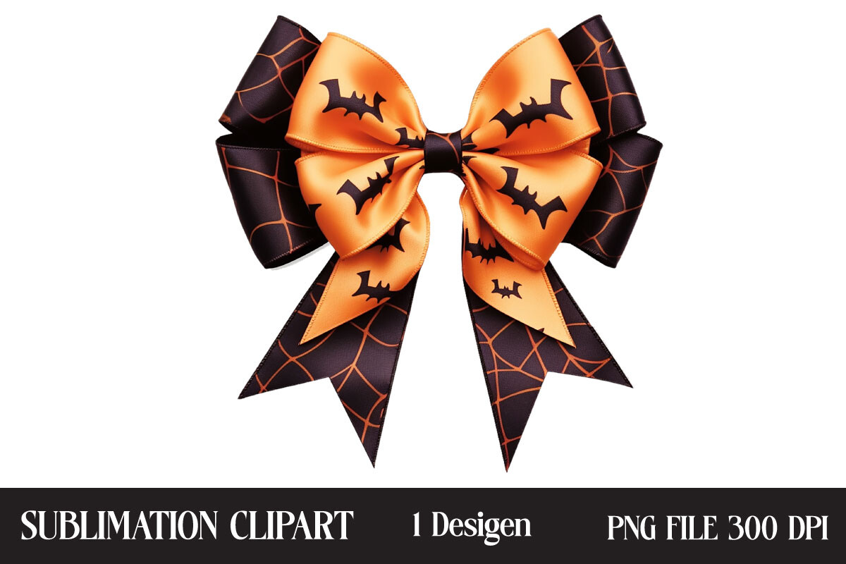 Watercolor Halloween Bow Clipart Graphic by Creative Design House ...