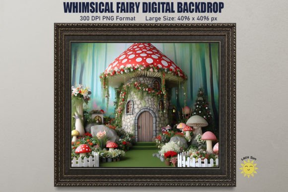 Preview of Whimsical Fairy Digital Backdrop digital backdrop
