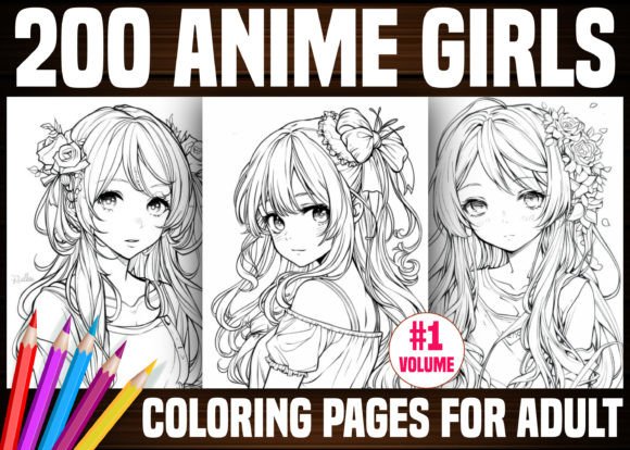 200 Anime Girls Coloring Pages