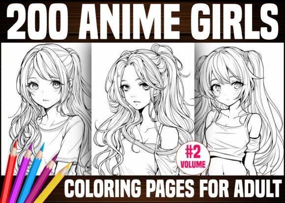 200 Anime Girls Coloring Pages