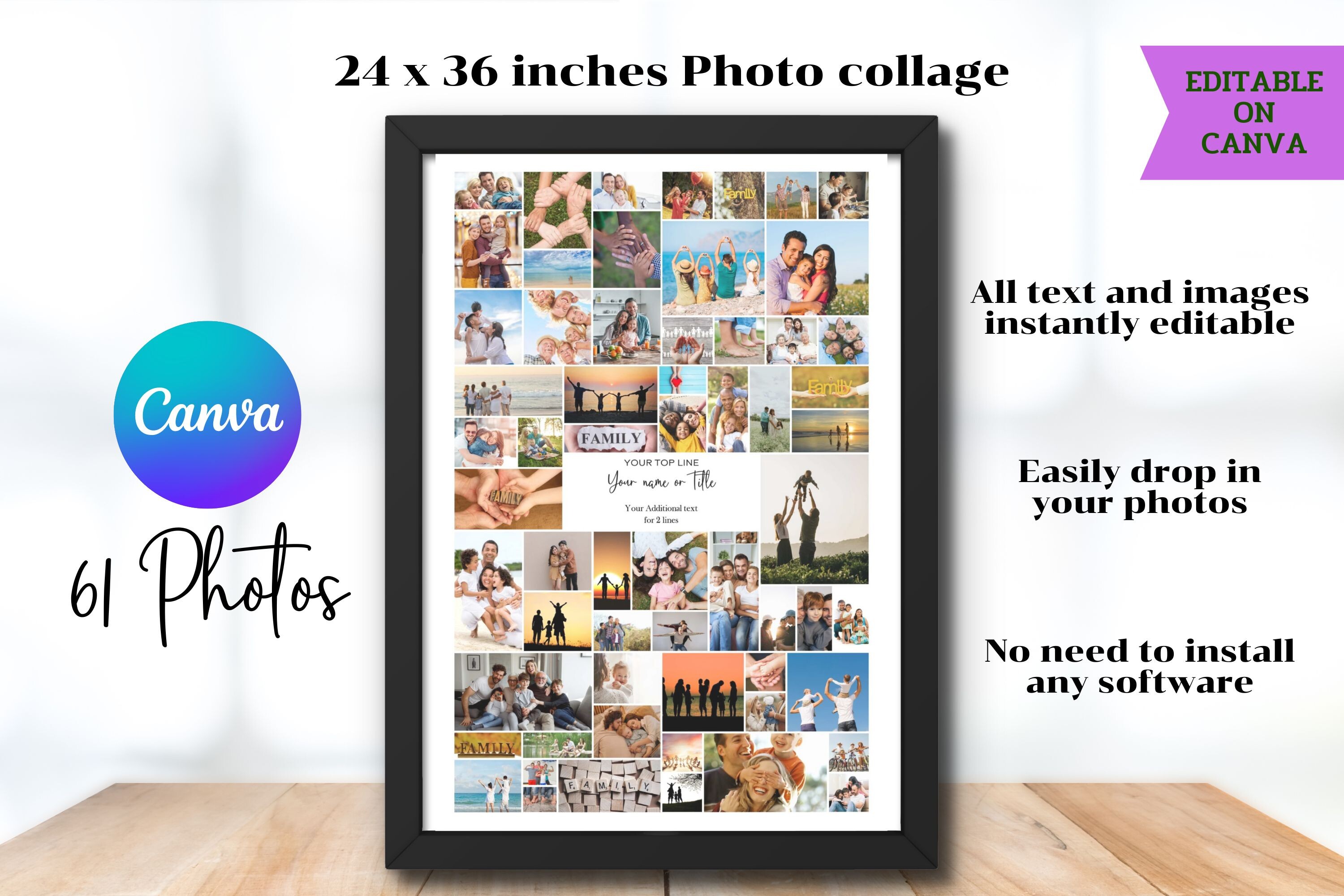 24x36 Photo Collage - Canva Template