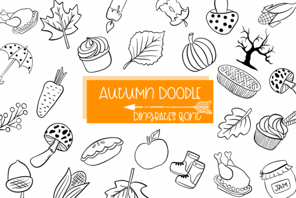 Autumn Doodle Dingbats Font By Sirinart