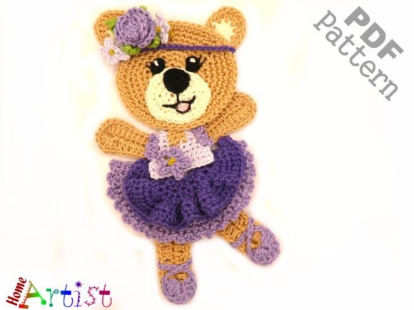 Bear Girl Crochet Applique Pattern