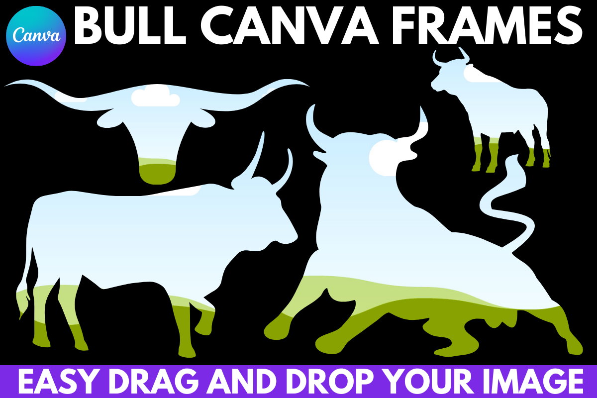 Bull Canva Frame Template