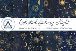 Celestial Night Seamless Digital Papers Graphic by ArtCursor · Creative ...