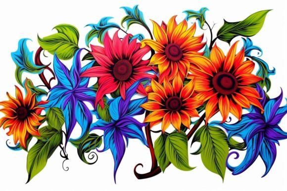 Colorful Garden Illustration Graphic by Ranya Art Studio · Creative Fabrica