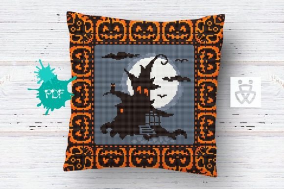 Halloween Witch's House Cross Stitch PDF