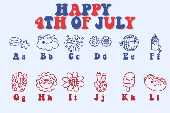 Happy 4th of July Font - Preview 1