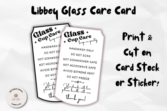 Libbey Glass Can Cup Care Instructions Graphic Print Templates By Haffa Studio