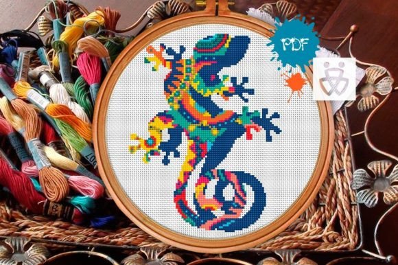 Lizard Boho Cross Stitch Pattern PDF