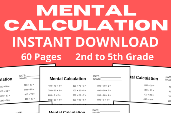 Mental Calculation Math Worksheet