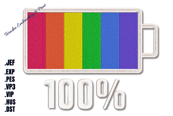 Pride 100% LGBT Machine Embroidery